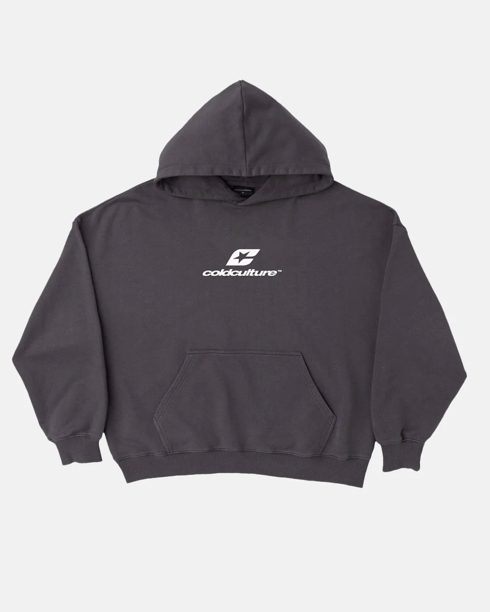 Cold Culture curved hoodie heavy grey