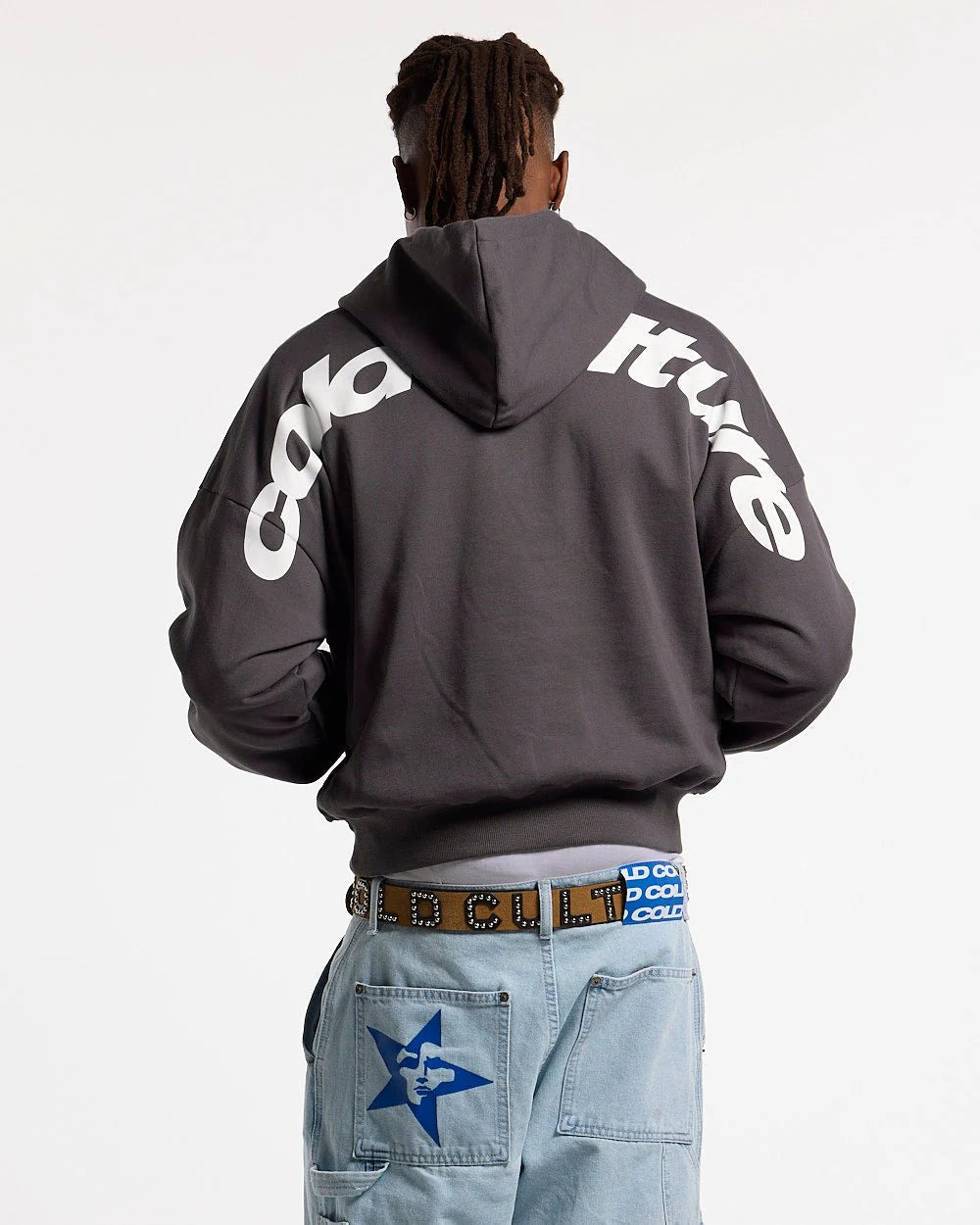 Cold Culture curved hoodie heavy grey