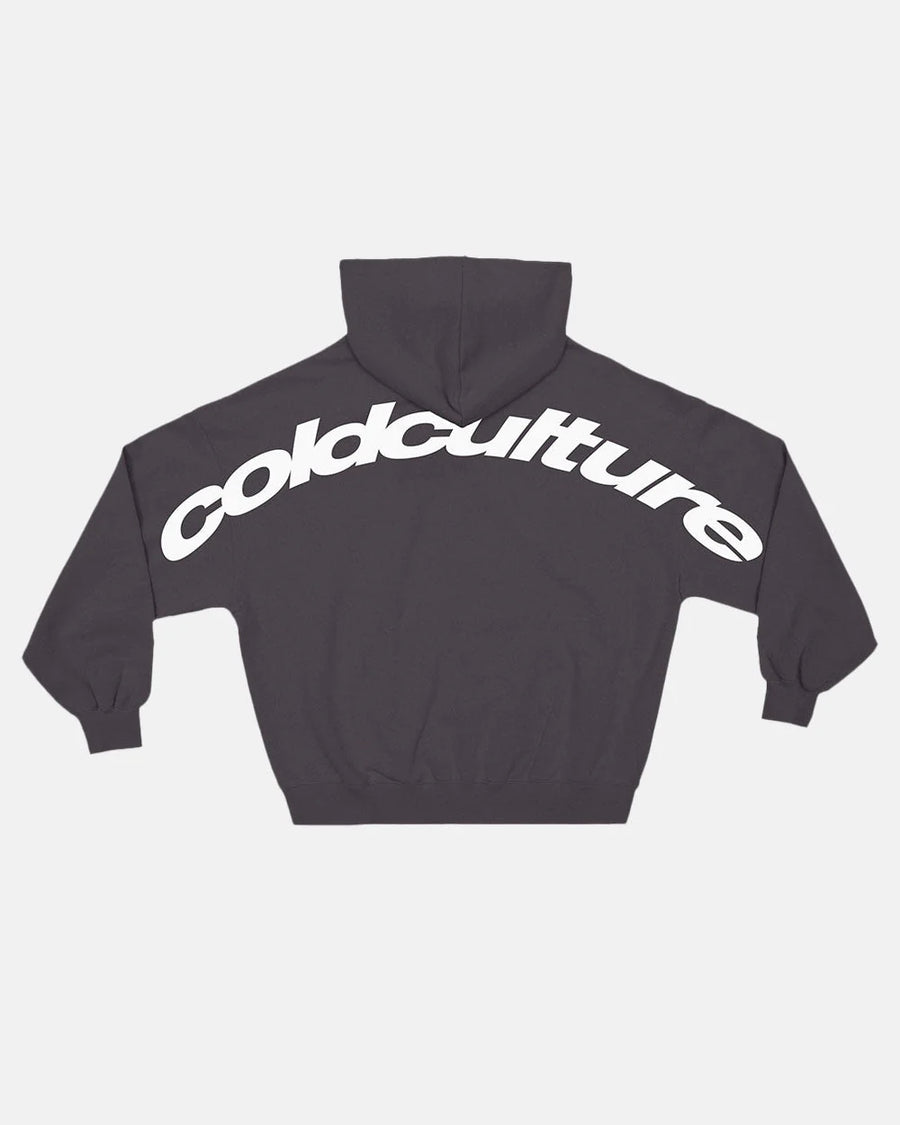 Cold Culture curved hoodie heavy grey